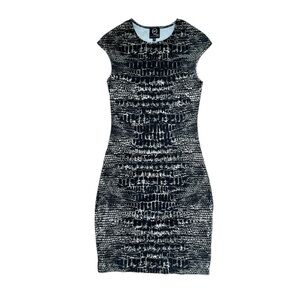 McQ by Alexander McQueen black and white snake print mini dress